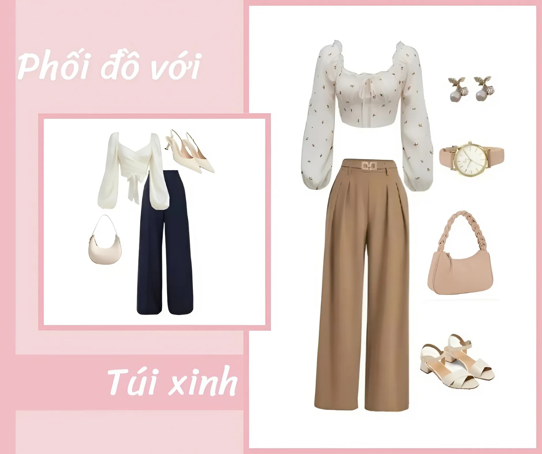 Phối đồ với túi xách phù hợp